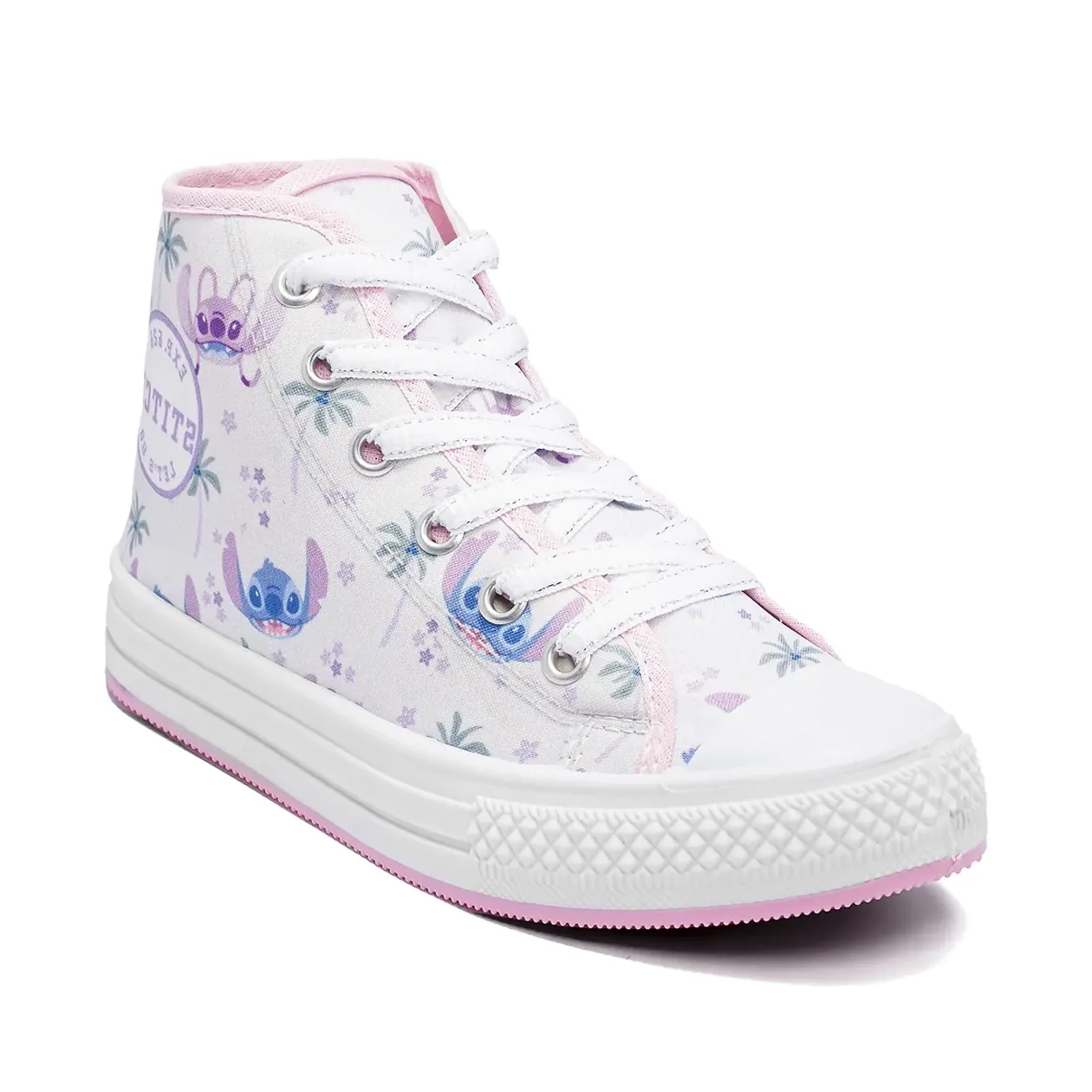 Tênis infantil Dyan branco com estampa do Stitch para ajuste e conforto